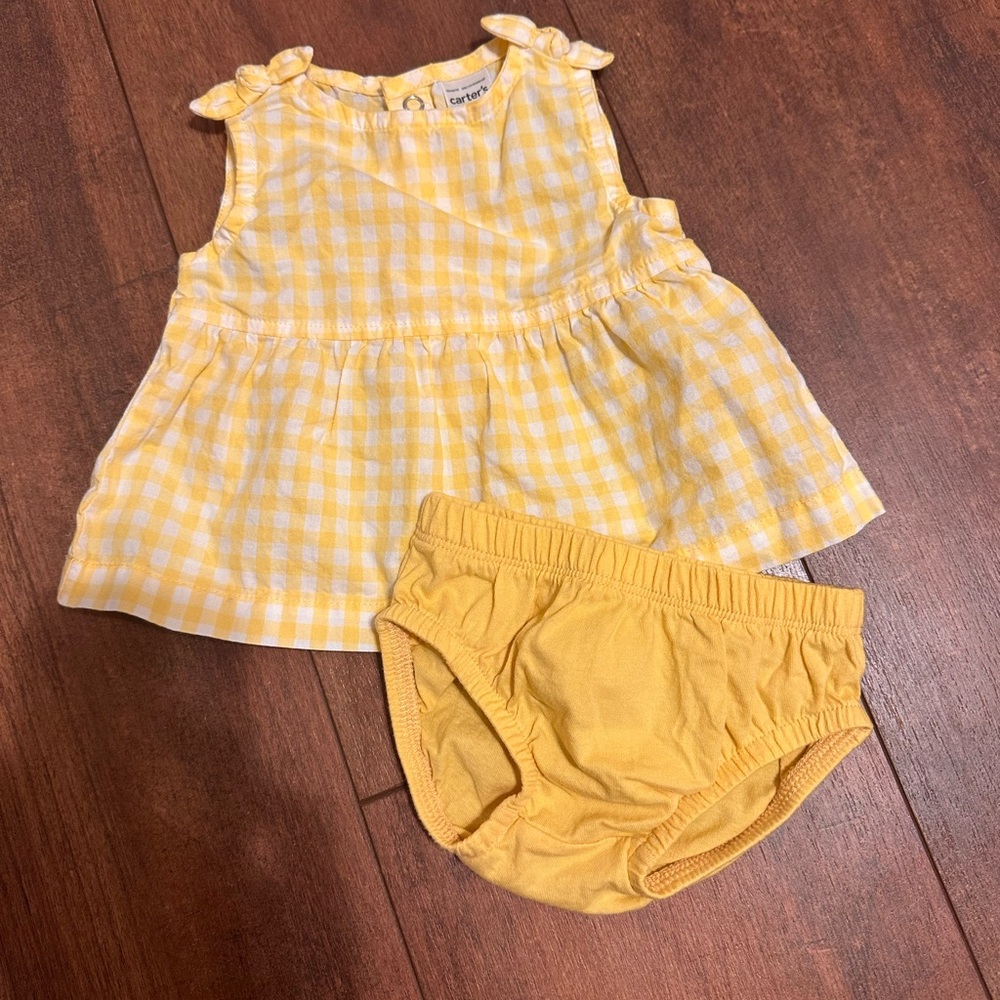 Carter's Yellow Gingham Diaper Cover Set